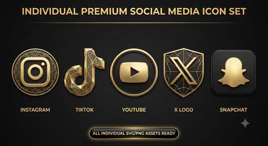 حزمة أيقونات ذهبية ثلاثية الأبعاد (SVG) | Premium 3D Gold Icons Pack